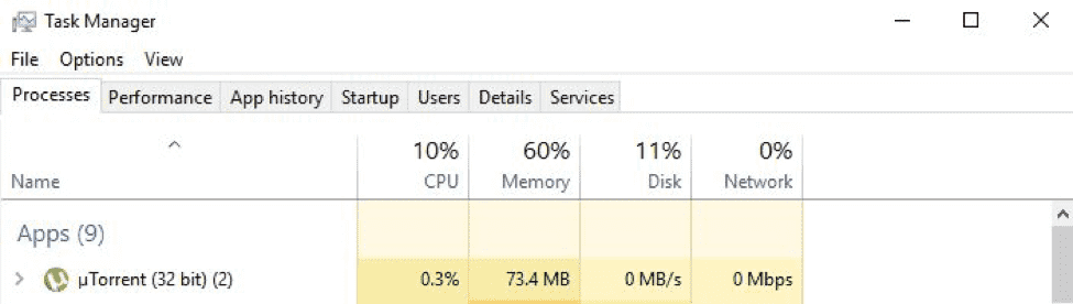 uTorrent Task Manager
