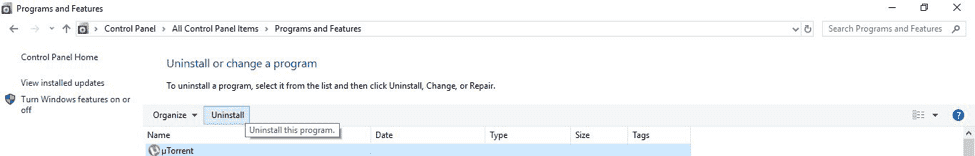 How uninstall uTorrent